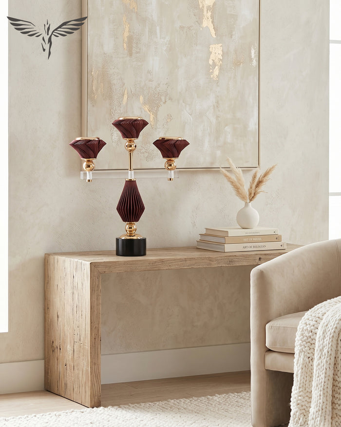 Burgundy Petal Candelabra