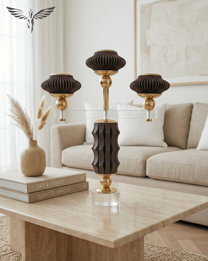 Brown Geometric Candelabra