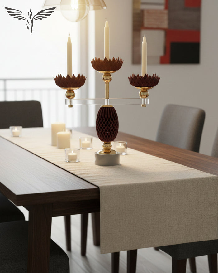 Burgundy Lattice Candelabra