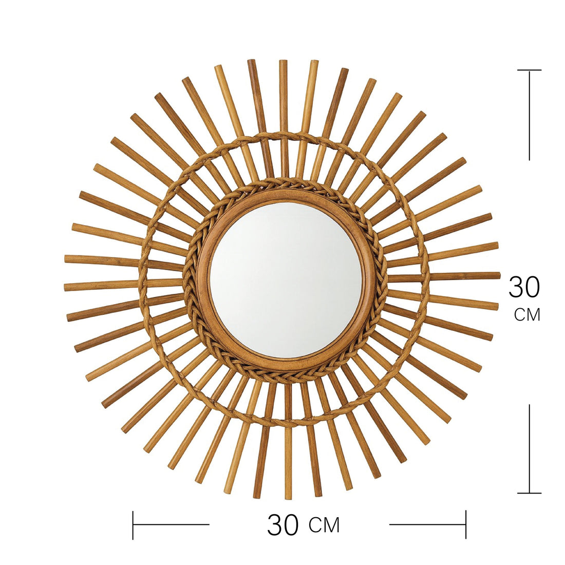 مرآة حائط بتصميم أشعة الشمس