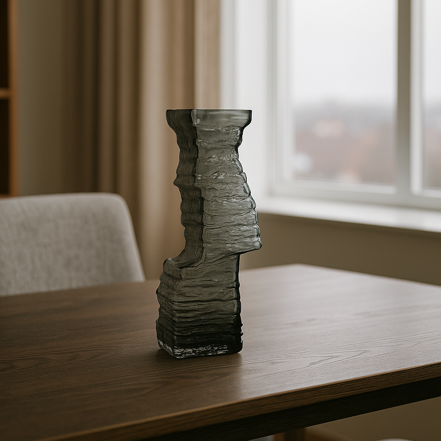 مزهرية صخرية من الكريستال الداكن