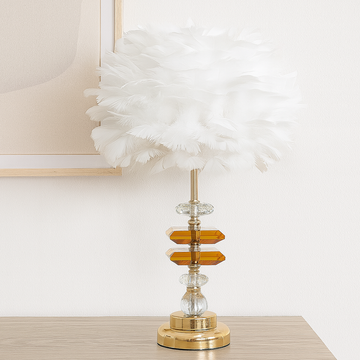 مصباح طاولة الريشة الأنيقة