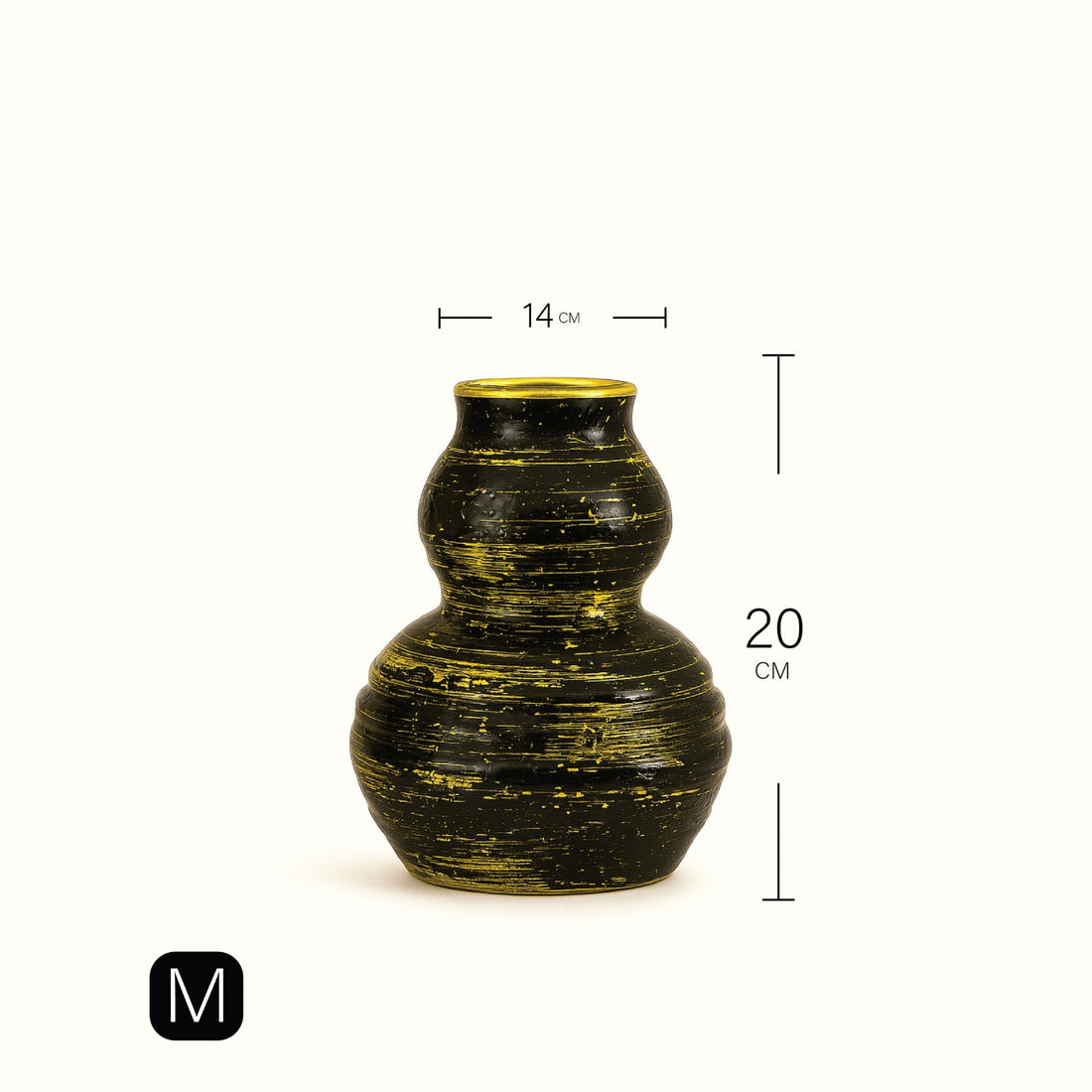 مزهرية أنيقة من الخزف الأسود