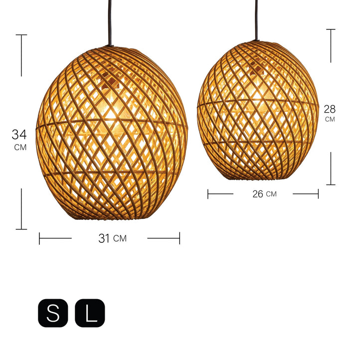 Rattan Weave Globe Pendant