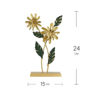 ثنائي وردة معدنية ذهبية