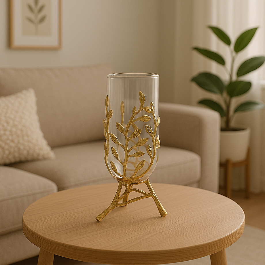 مزهرية كريستال جولدن روتس