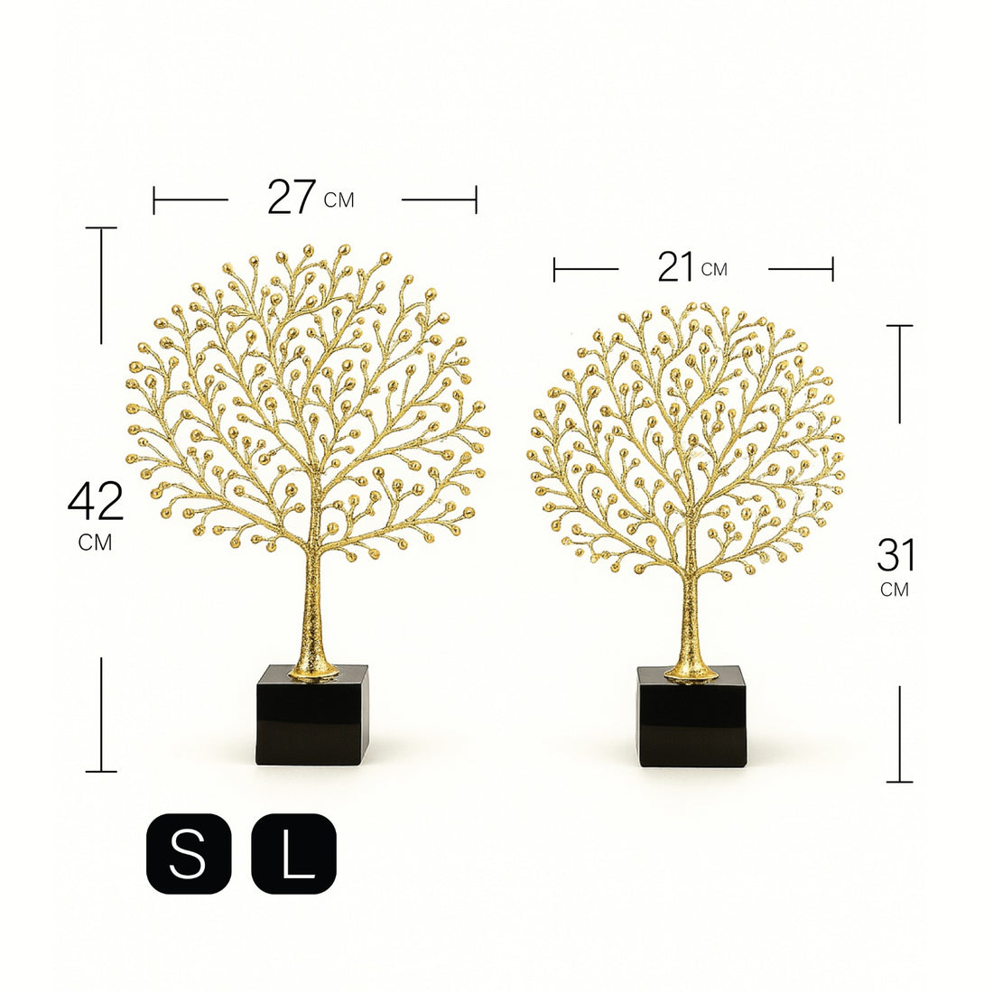 تحفة فاخرة على شكل شجرة، مثبتة على قاعدة رخامية