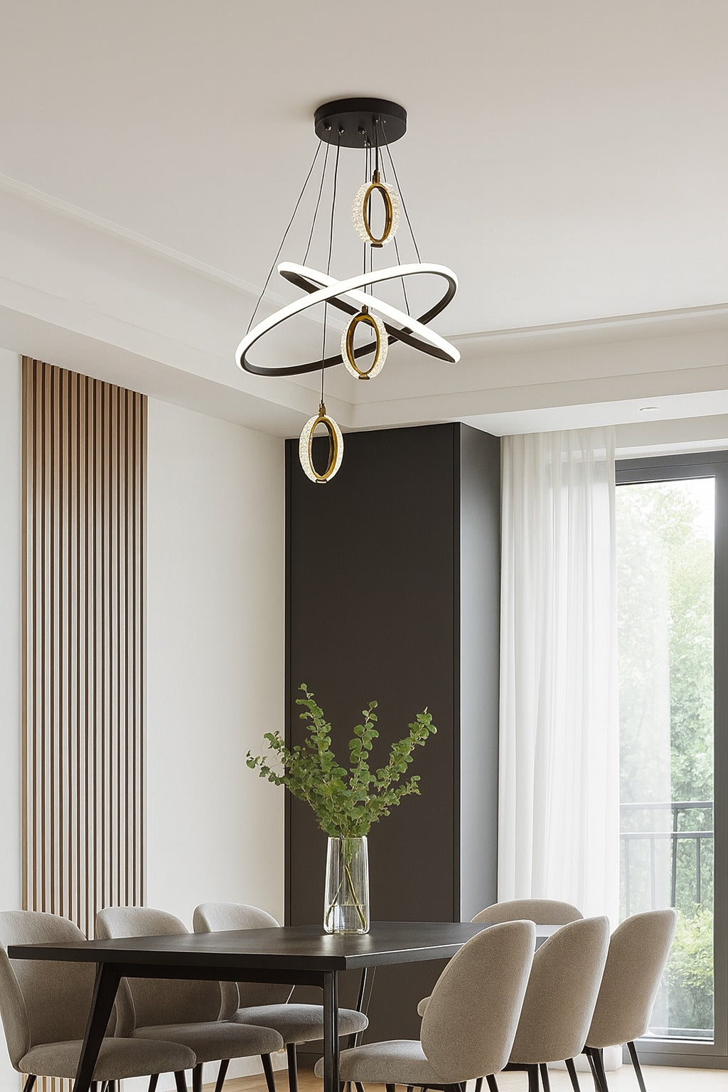 نجفة حلقية مزدوجة رقيقة