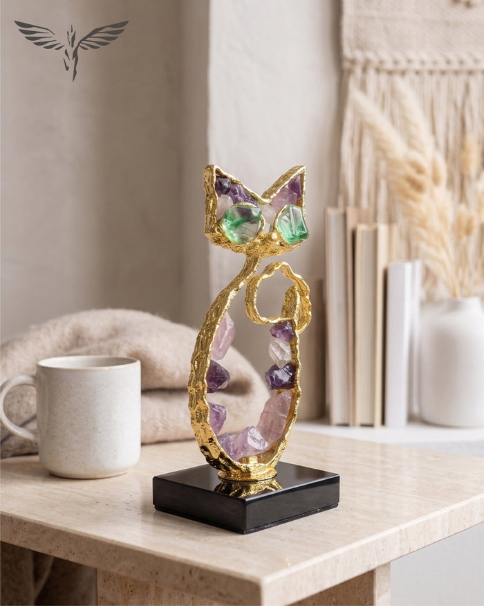 Crystal Cat Sculpture