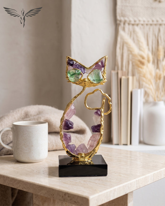 Crystal Cat Sculpture